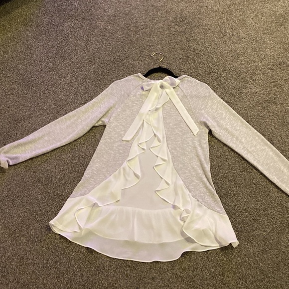 C Gray and White Sheer Shirt - Picture 6 of 7